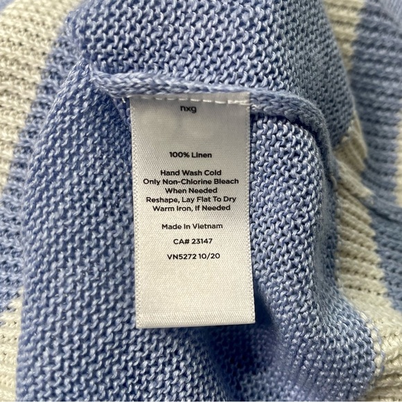 Talbots Blue & White Linen V-Neck Sweater XS - Picture 10 of 10